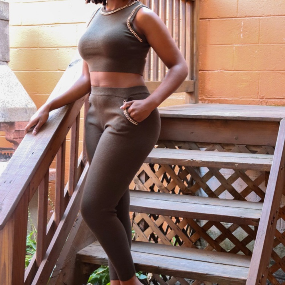 2pc Crop and Pants Set